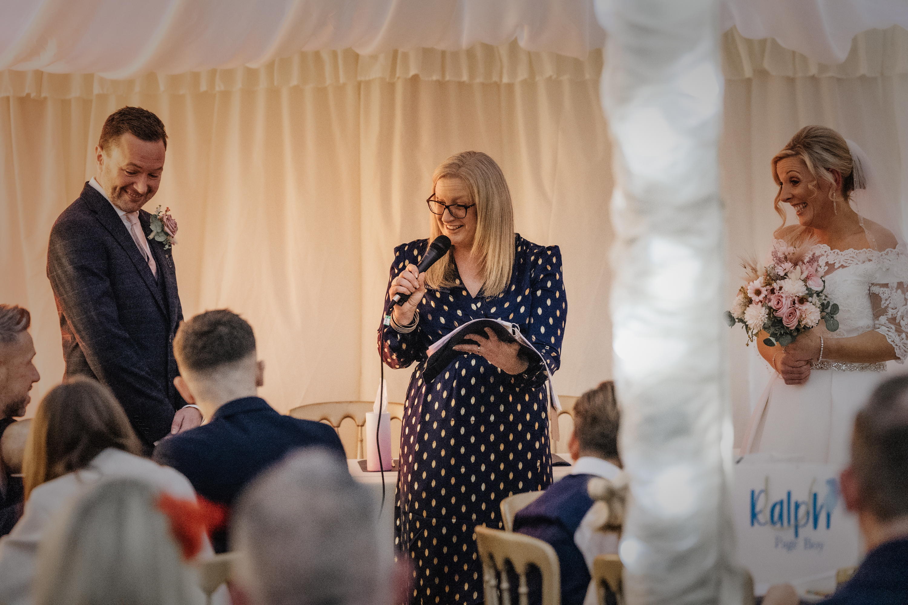Deb Reed Celebrant Colchester Essex, performing the ceremony at Lauren and Tristans wedding.